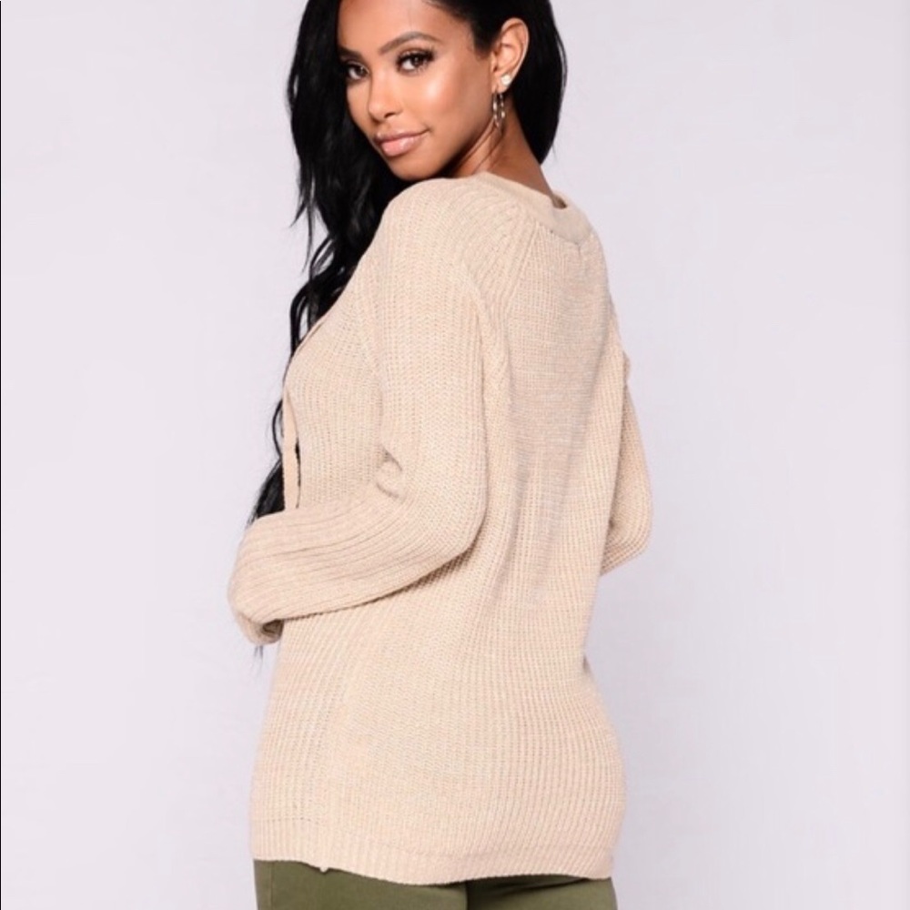 Lace Up Sweater - Fashion Nova - Picture 3 of 9